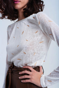 Sueter creme impresso