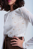 Sueter creme impresso