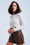 Q2 Sueter creme impresso