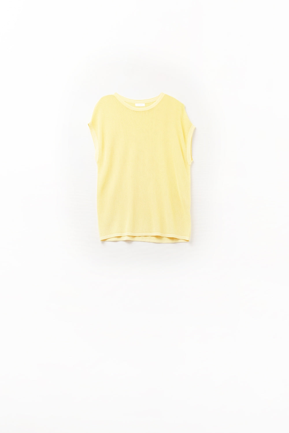 suéter de malha quadriculada na cor amarela