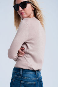 Suéter rosa brilhante