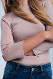 Suéter rosa brilhante