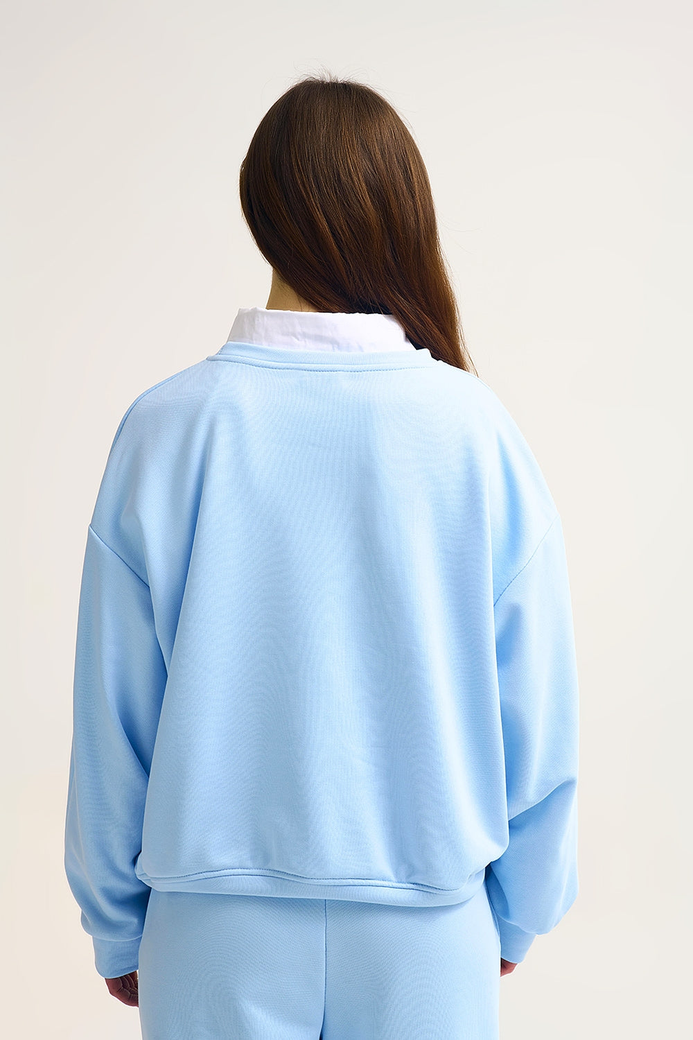 Sweatshirt azul pastel bordada Côte d'Azur