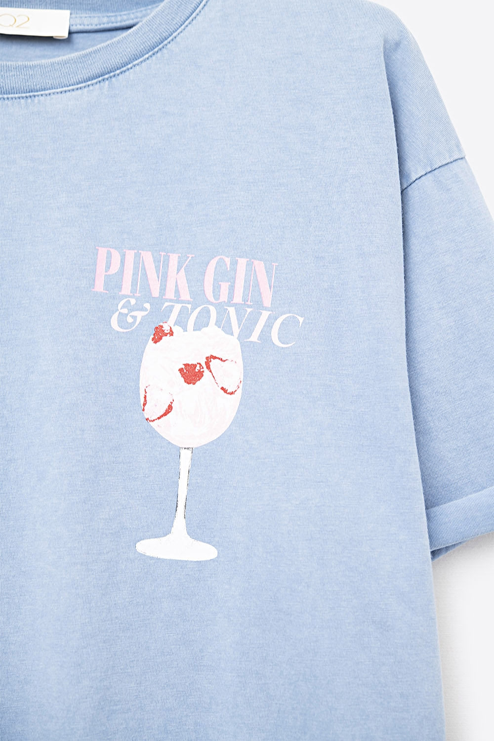 T-Shirt azul de manga curta PINK TONIC