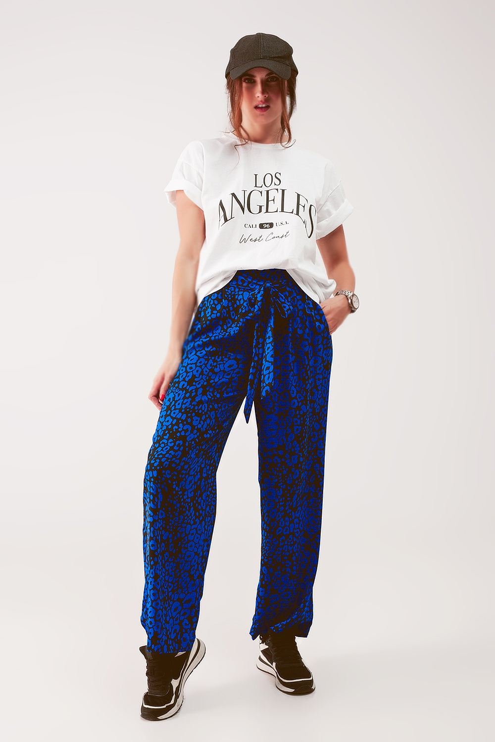 T shirt branca com texto impresso Los Angeles