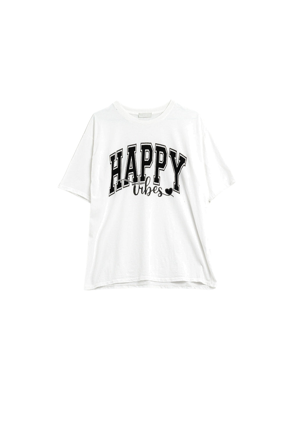 T-shirt branca Happy Vibes Graphic Relaxed T-Shirt