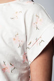 T-shirt branco com impressão floral
