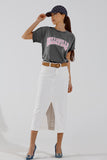 T-shirt cinzenta com gola redonda e texto Belleville