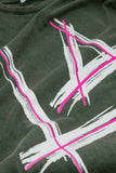 T-shirt cinzenta de tamanho grande Estampas LA Los Angeles em rosa e branco