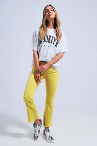 T-shirt com estampa de Brooklyn em branco