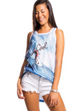 Q2 T-shirt com impressão surf