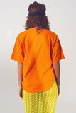 T-shirt com texto Good Vibes em Laranja