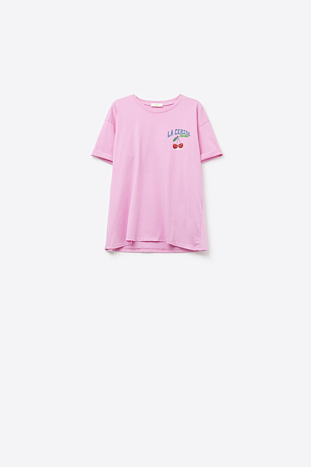 Q2 T-shirt cor-de-rosa com grafismo La Cerise Market Saint-Tropez