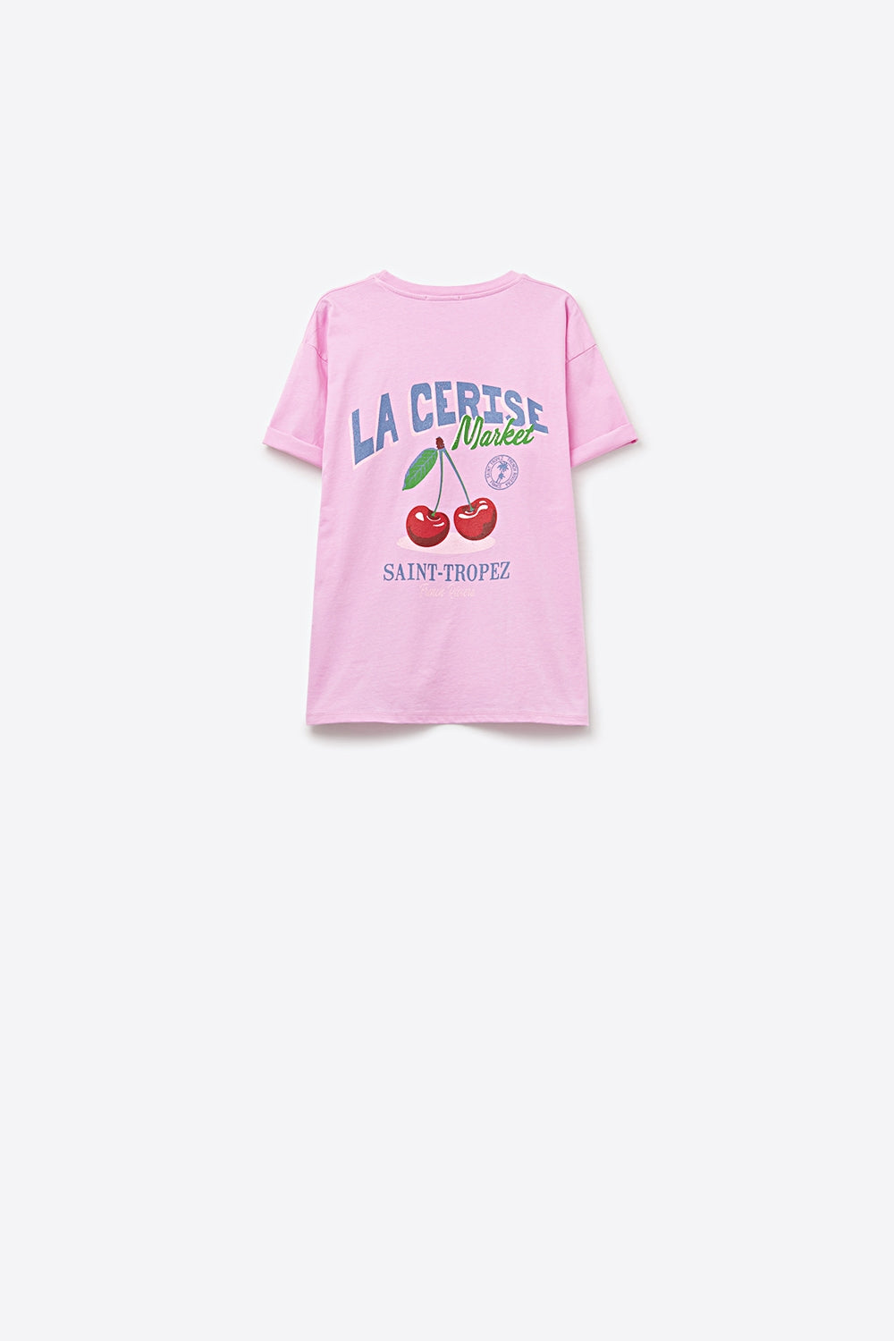 T-shirt cor-de-rosa com grafismo La Cerise Market Saint-Tropez
