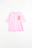 T-Shirt cor-de-rosa com o logótipo Love is Air e Heart with Peace
