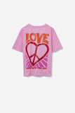 T-Shirt cor-de-rosa com o logótipo Love is Air e Heart with Peace