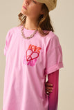 T-Shirt cor-de-rosa com o logótipo Love is Air e Heart with Peace