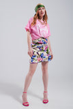 T shirt em cor de rosa com texto Beverly Hills