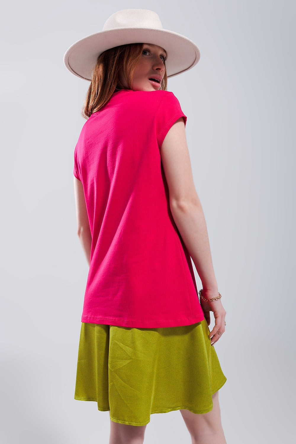 T shirt Fuchsia com estampa Summer Vibes