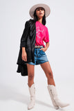 T shirt Fuchsia com texto Good Vibes