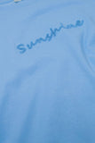 T-shirt Sunshine Oversized com texto texturado à frente em azul