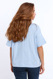 T-shirt Sunshine Oversized com texto texturado à frente em azul