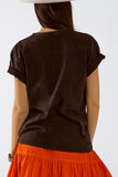 T-shirt Washed Effect Hawaii em preto