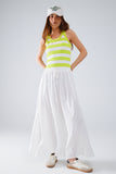 Tank Top branco com riscas largas em verde lima