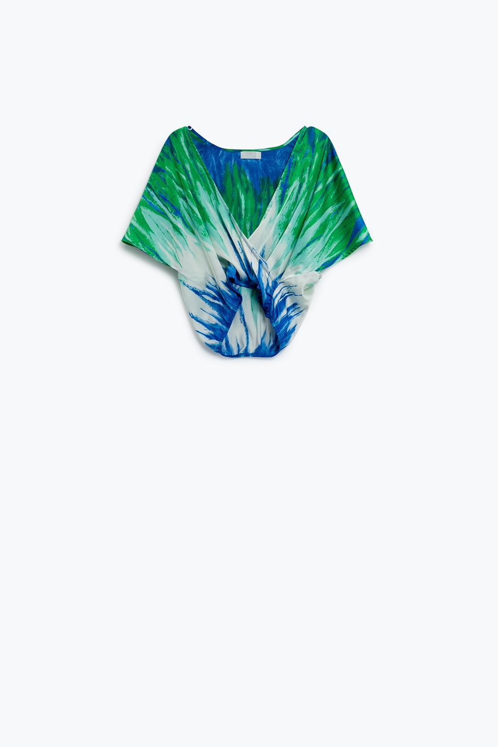 Q2 Tie-Dye cruzado à frente com decote em V