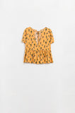 Q2 top amarelo com estampado de cactos