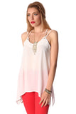 Q2 Top branco longo com detalhe do anel