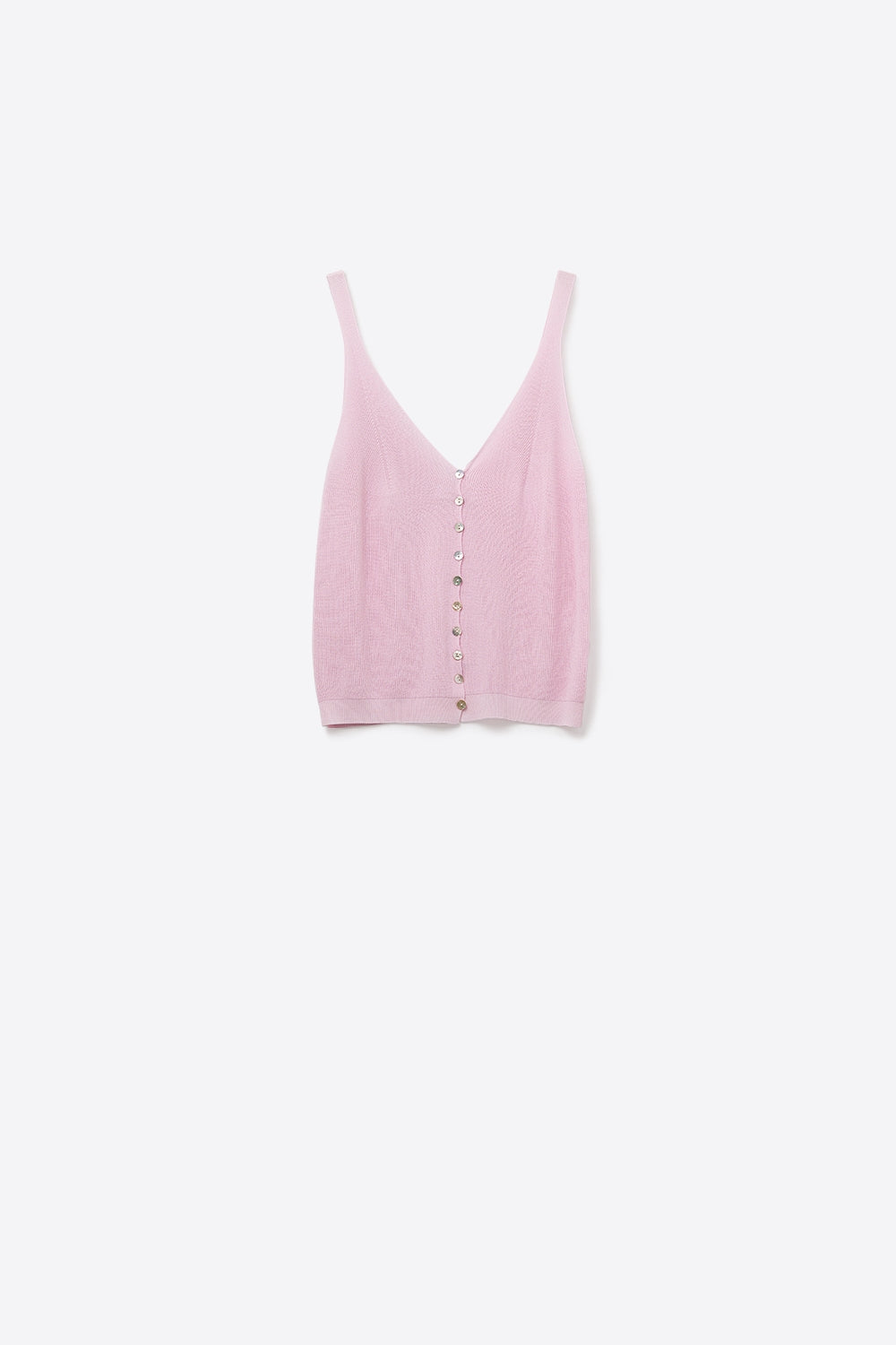 Q2 Top com botões em malha rosa bebé