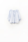 Top de Chiffon Azul Bebê com Mangas Bufantes