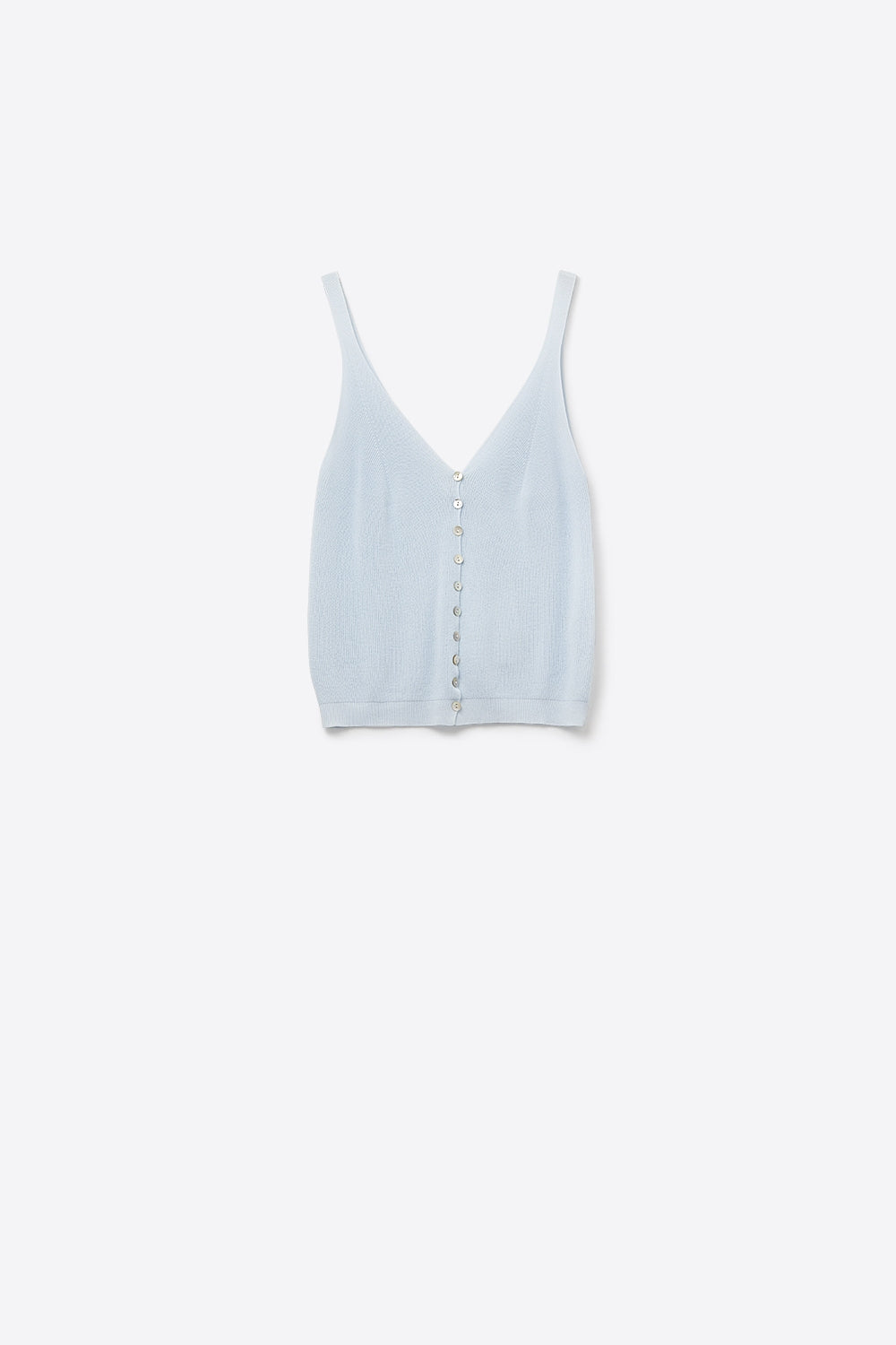 Q2 Top de malha com botões azul bebé