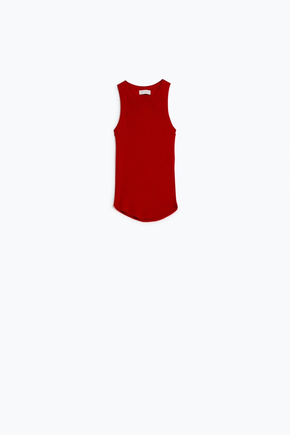 Q2 Top de malha sem mangas em vermelho