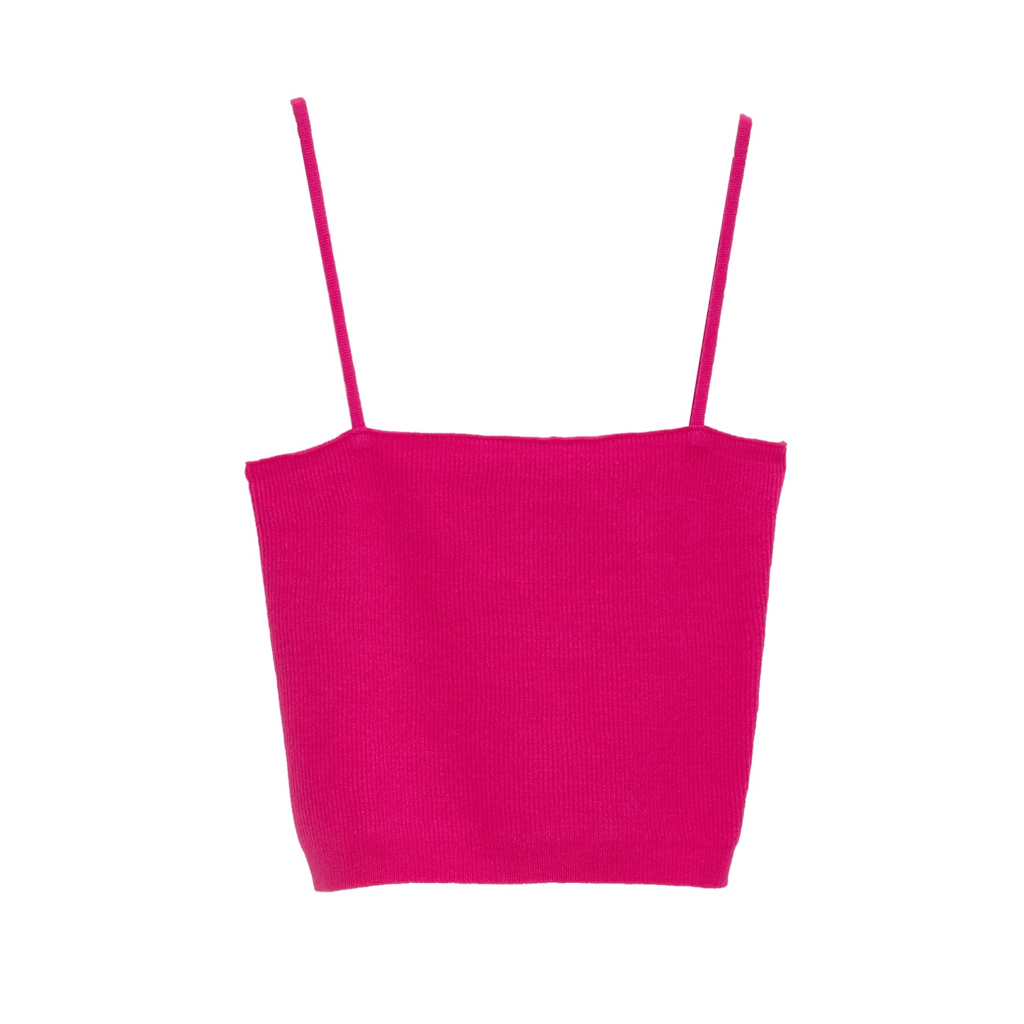 Top de malha sem mangas fucshia com nervuras