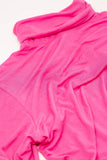 Top de manga comprida com gola alta em modal fucsia