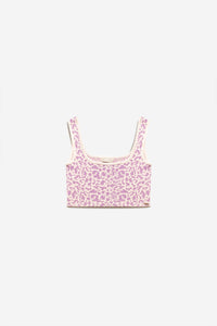 Top malha leve em impressão animal lilas