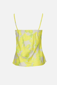 Top sem alças amarelo limão com desenho impresso