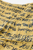 Top sem alças elástico amarelo com letras pretas