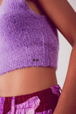 Topo curto de malha em purpura