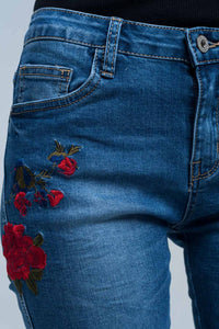 Vaqueiro Skinny bordados florais