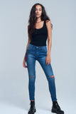 Vaqueiro Skinny bordados florais