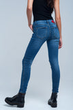 Vaqueiro Skinny bordados florais