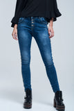 Vaqueiro skinny com listras ao lado