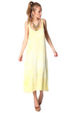 Q2 Vestido amarelo com tiras finas e parte inferior das costas