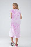 Vestido Camisa Midi Tie Dye Rosa