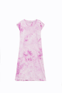 Vestido Camisa Midi Tie Dye Rosa