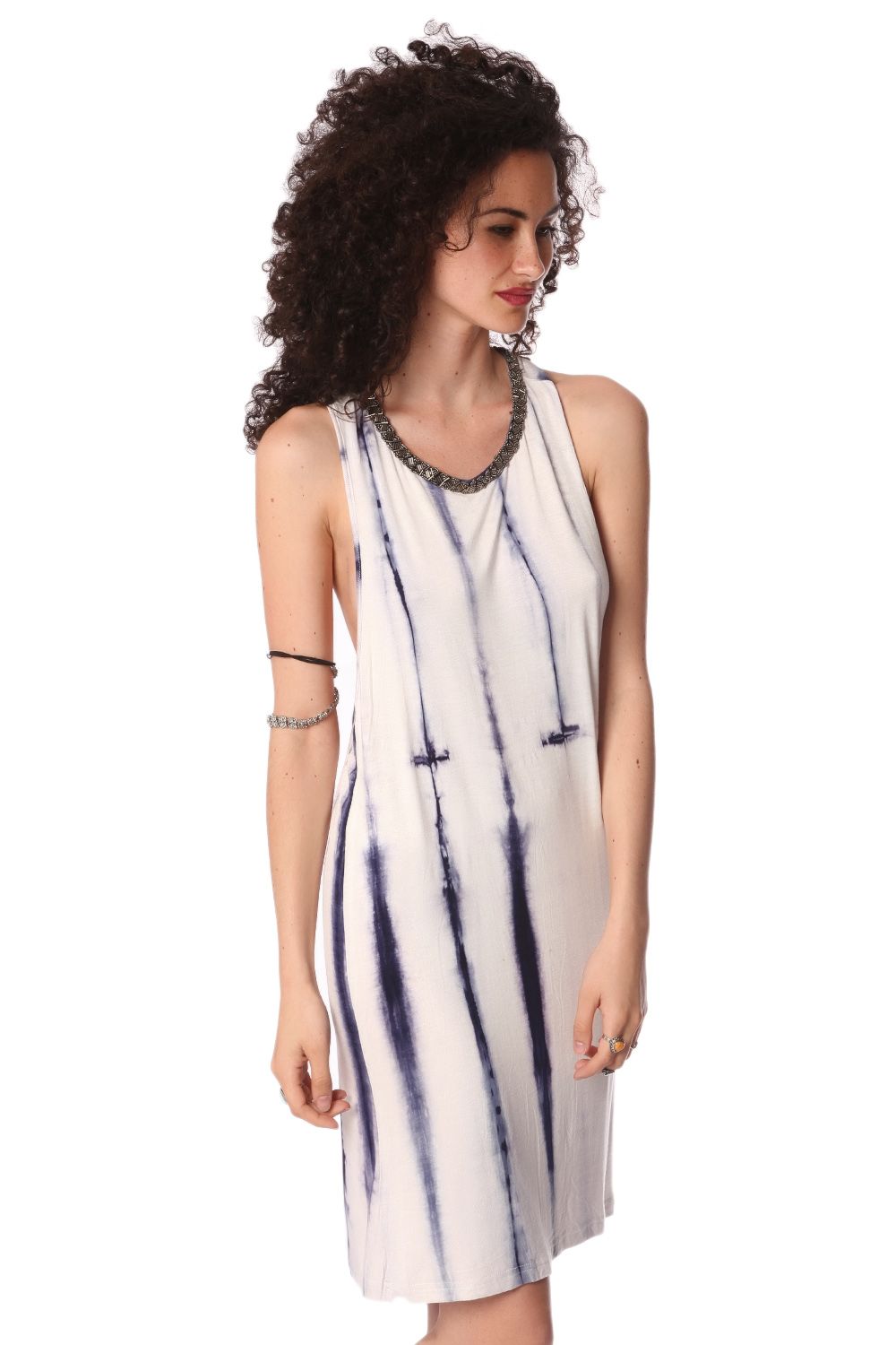 Q2 Vestido camisole efeito matizado azul