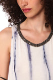 Vestido camisole efeito matizado azul